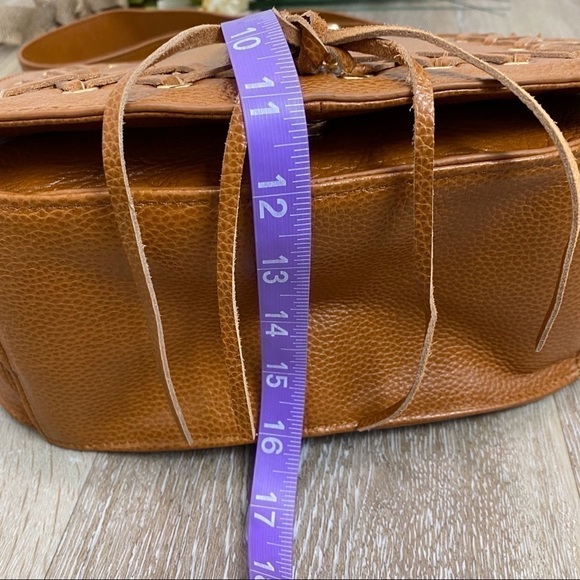 Violetta Saddle Crossbody Mustard Yellow Pebbled Leather Bag - Picture 6 of 16